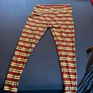 Lularoe Santa hat leggings